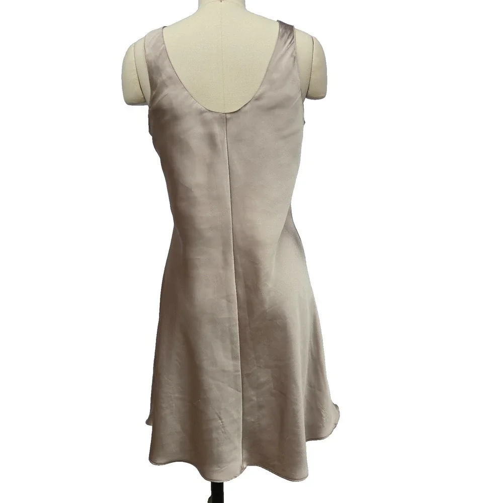Vintage Gold Slip Dress Size M Erica Taylor Intimates Satin Sleeveless Nightgown